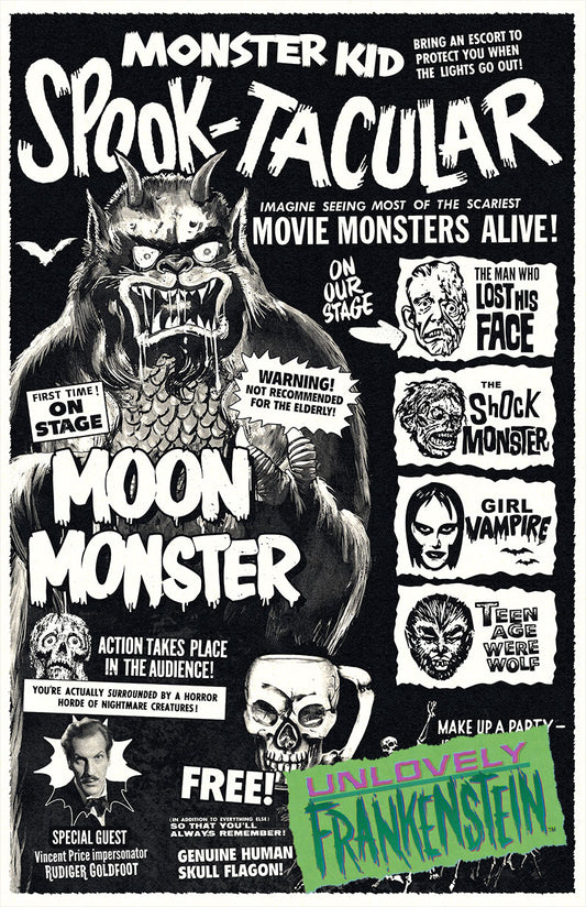 Monster Kid Spook-Tacular (black and white version)| 11x17 Art Print