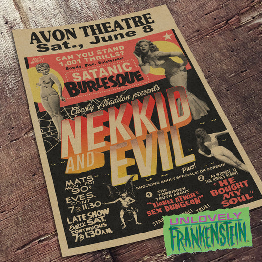 Satanic Burlesque presents Nekkid and Evil! | 11x17 Art Print