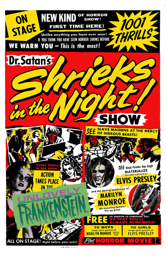 Dr. Satan's Shrieks in the Night, Spook Show Poster | 11x17 Art Print
