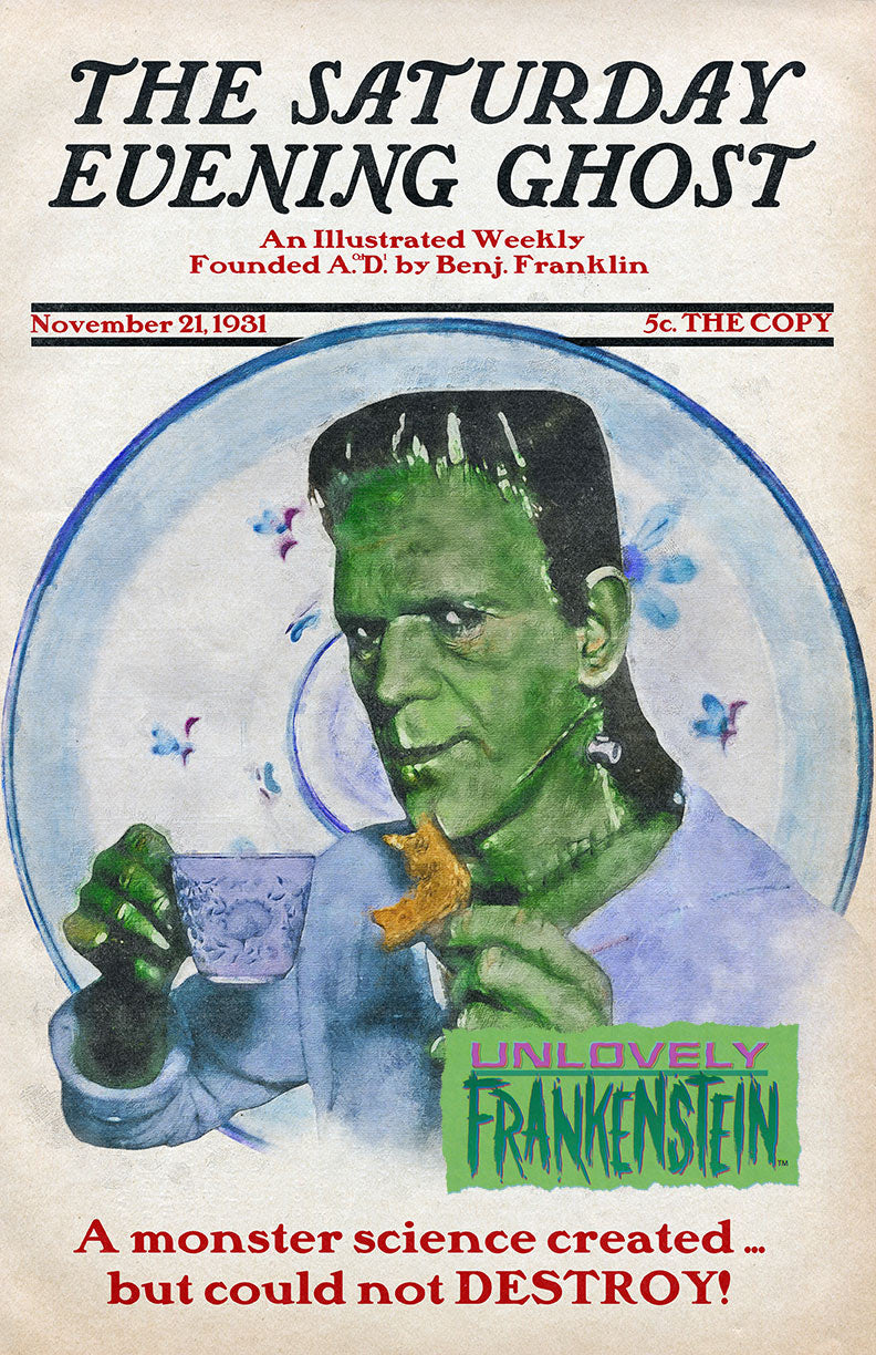 Tea Time for Frankenstein art print | 11x17 Art Print