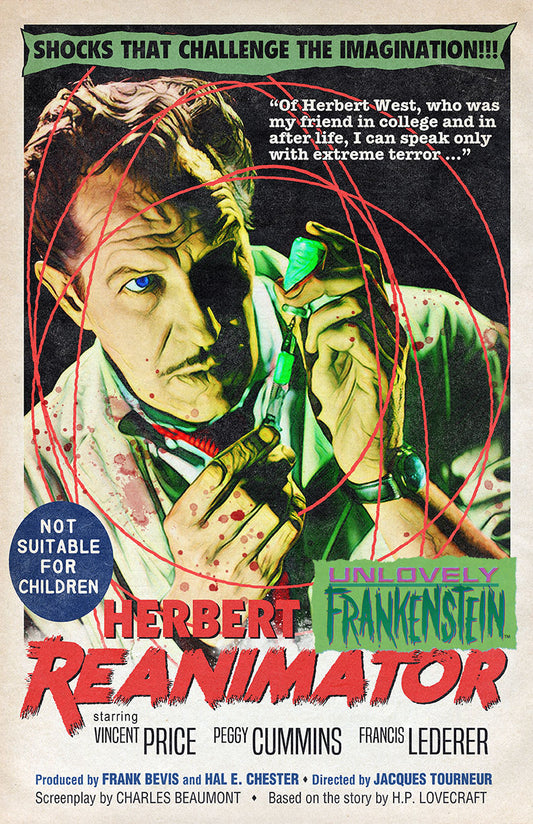 Vincent Price as Herbert West: Reanimator, movie poster | 11x17 Art Print