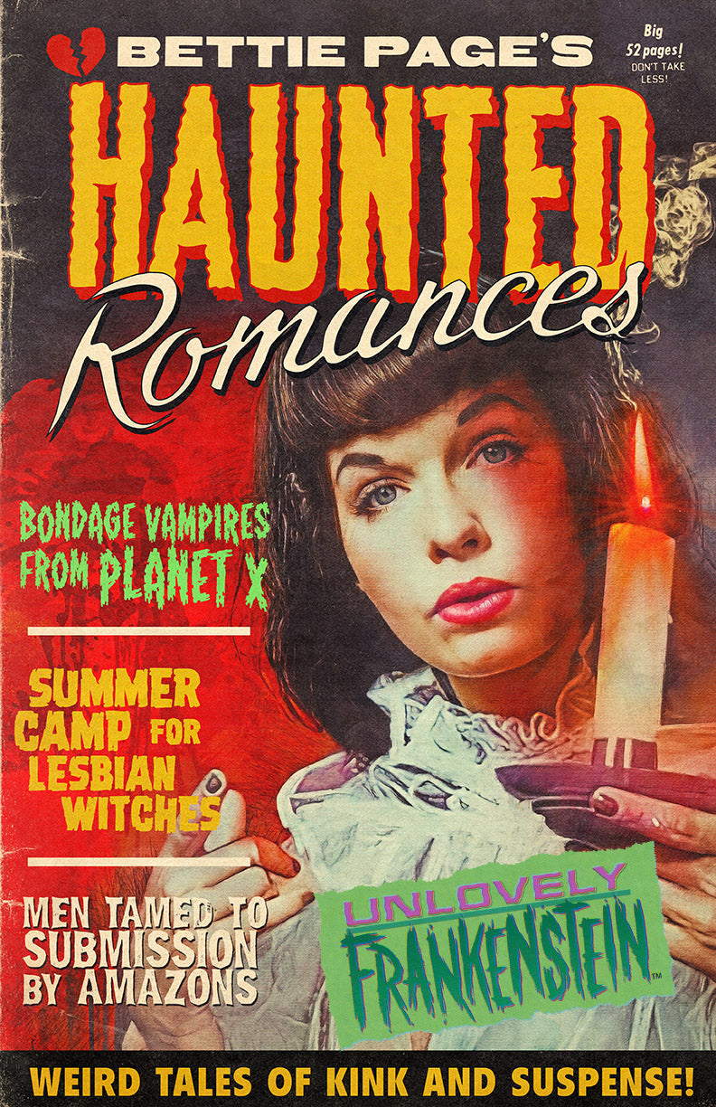 Bettie Page's Haunted Romances, kink comic tribute | 11x17 Art Print