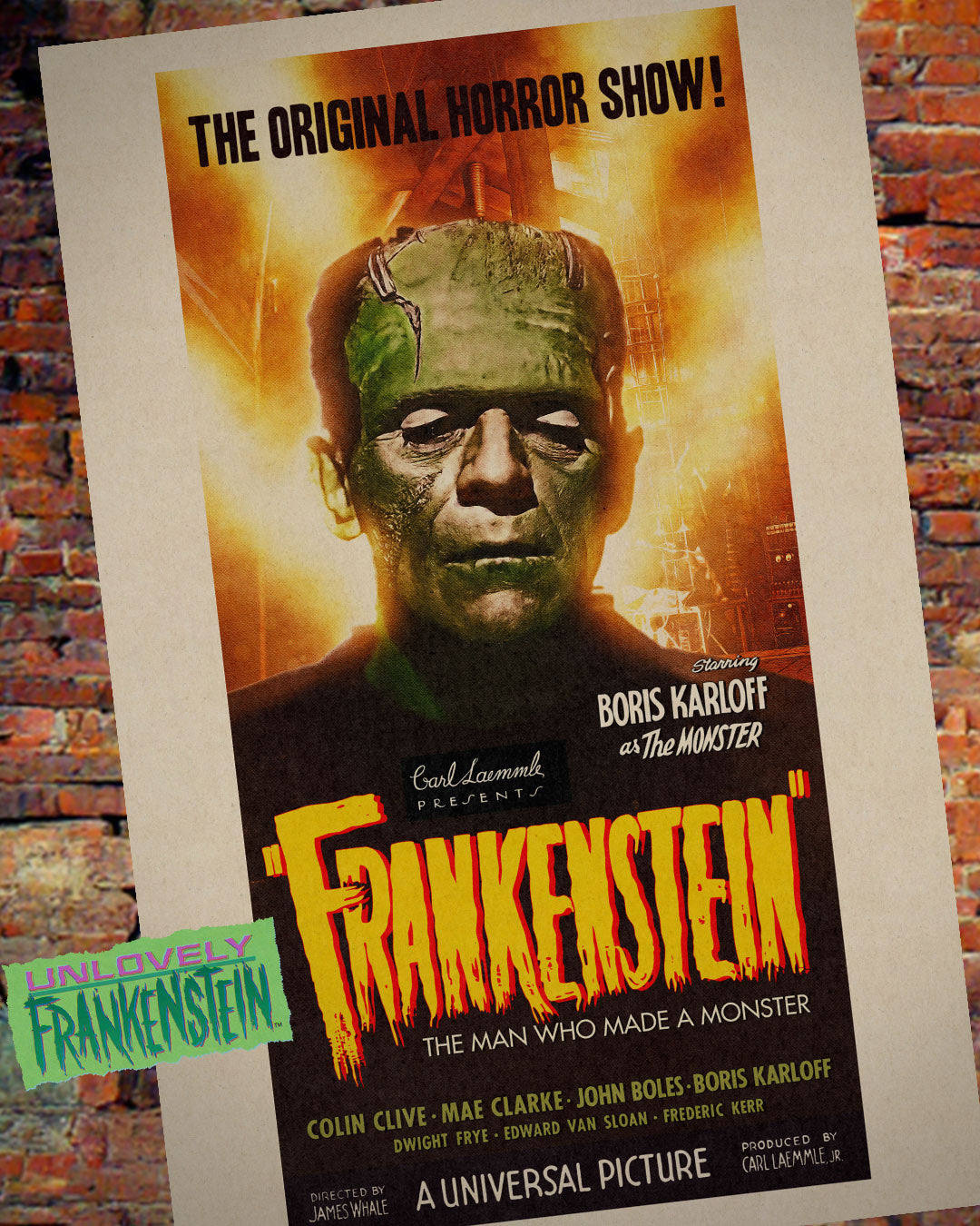 Boris Karloff Frankenstein's monster character poster | 11x17 Art Print