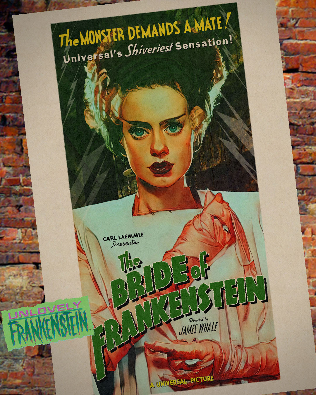 Elsa Lanchester As The Bride Of Frankenstein Character Poster 11x17 Elsa lanchester as the bride of frankenstein character poster 11x17