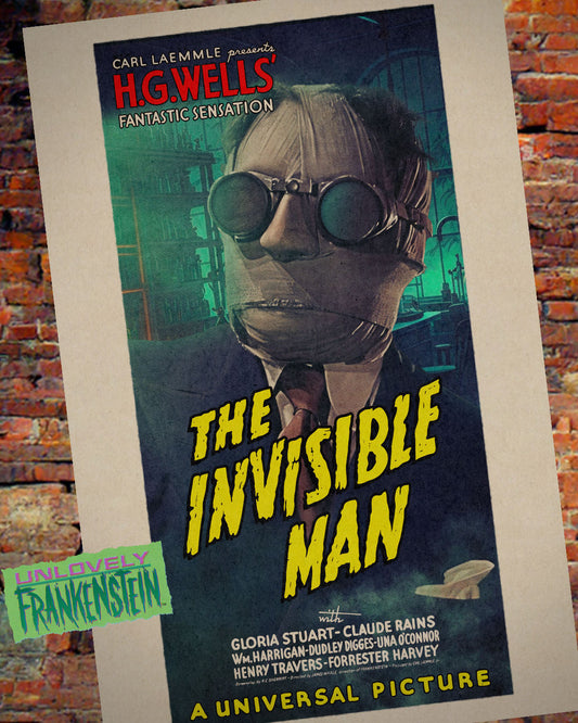 Claude Rains as The Invisible Man character poster | 11x17 Art Print