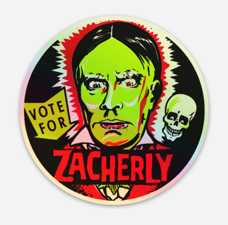 Zacherly holofoil sticker
