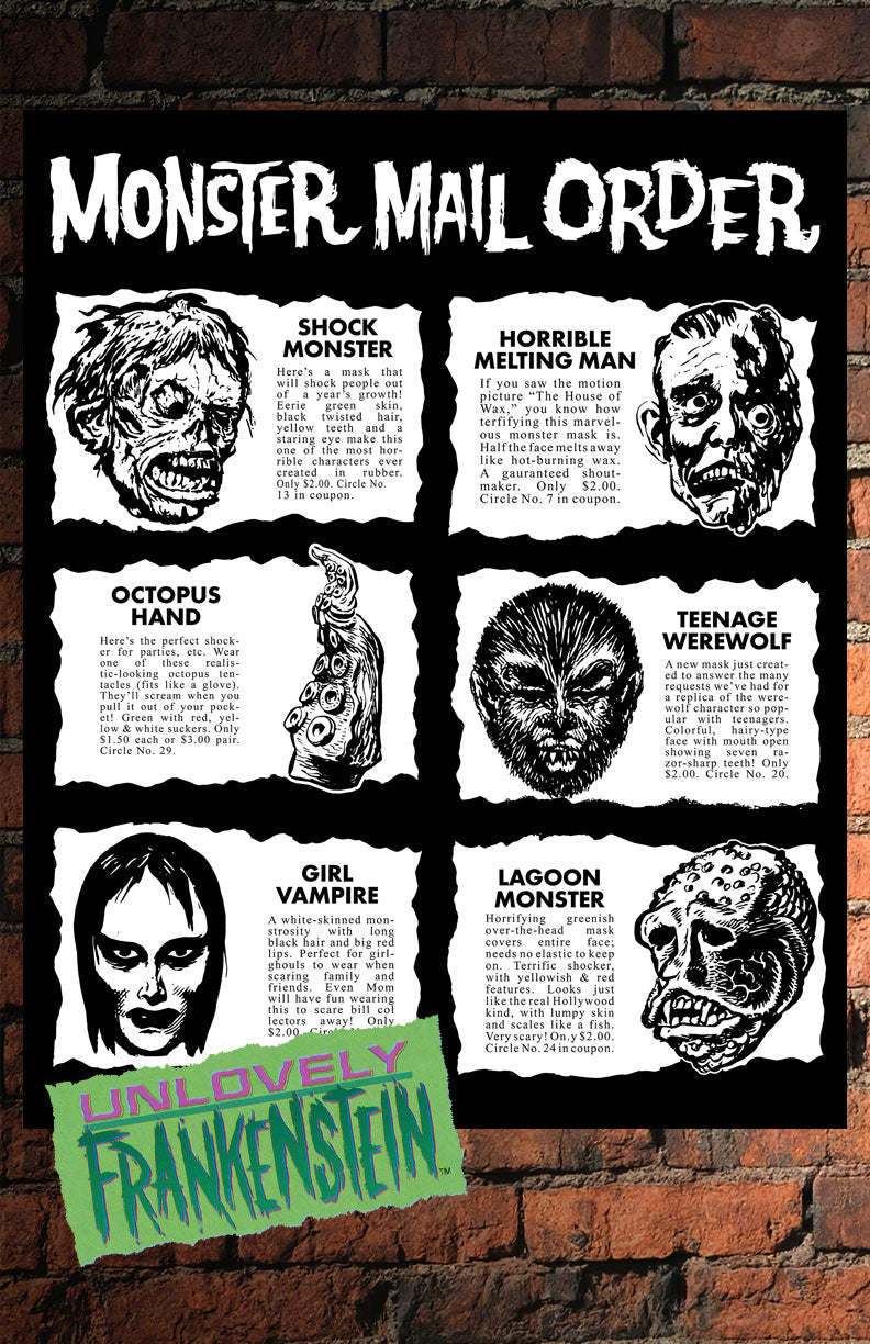 Mail Order Monsters: Vintage Monster Masks Ads Recreation | 34x42 Art Print