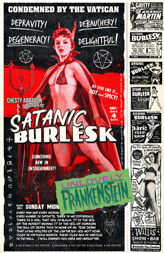 Satanic Burlesque spook show (date unknown) | 11x17 Art Print