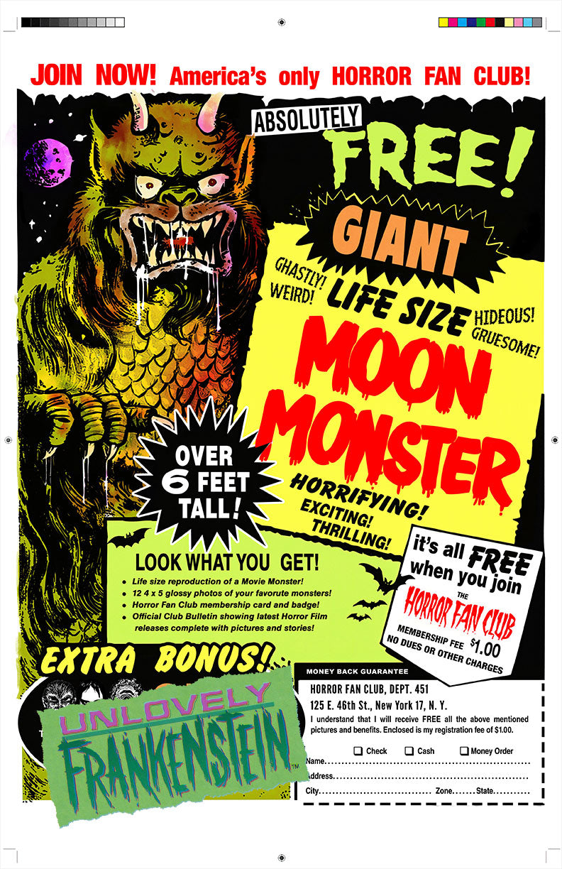 Life-Size Moon Monster comic ad recreation | 18x28 Art Print