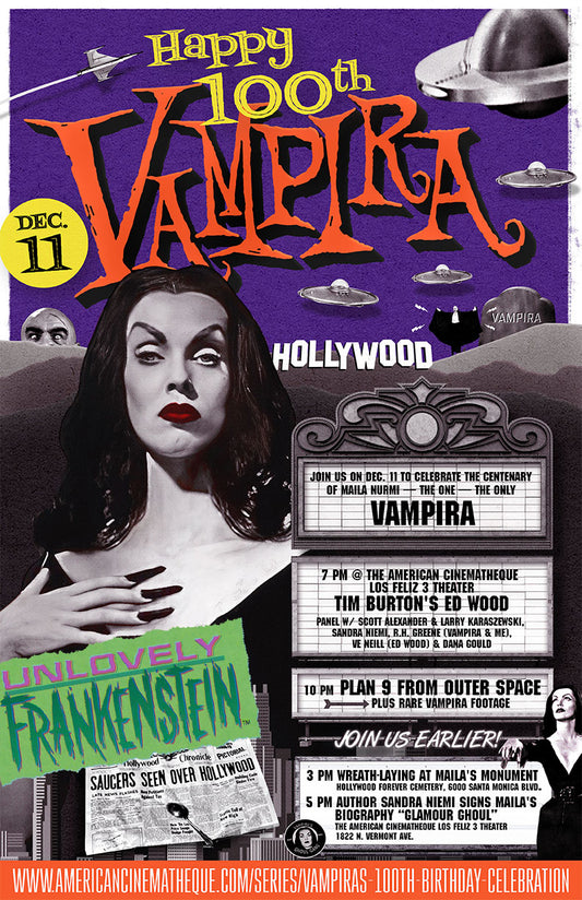 Vampira Turns 100 event poster | 11x17 Art Print